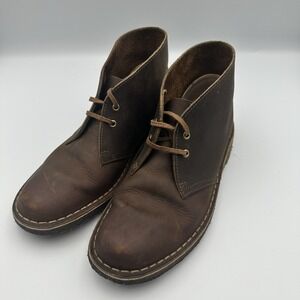 Clarks Originals 13292 Desert Chukka Boots Womens 8M Brown Oiled Leather Lace Up